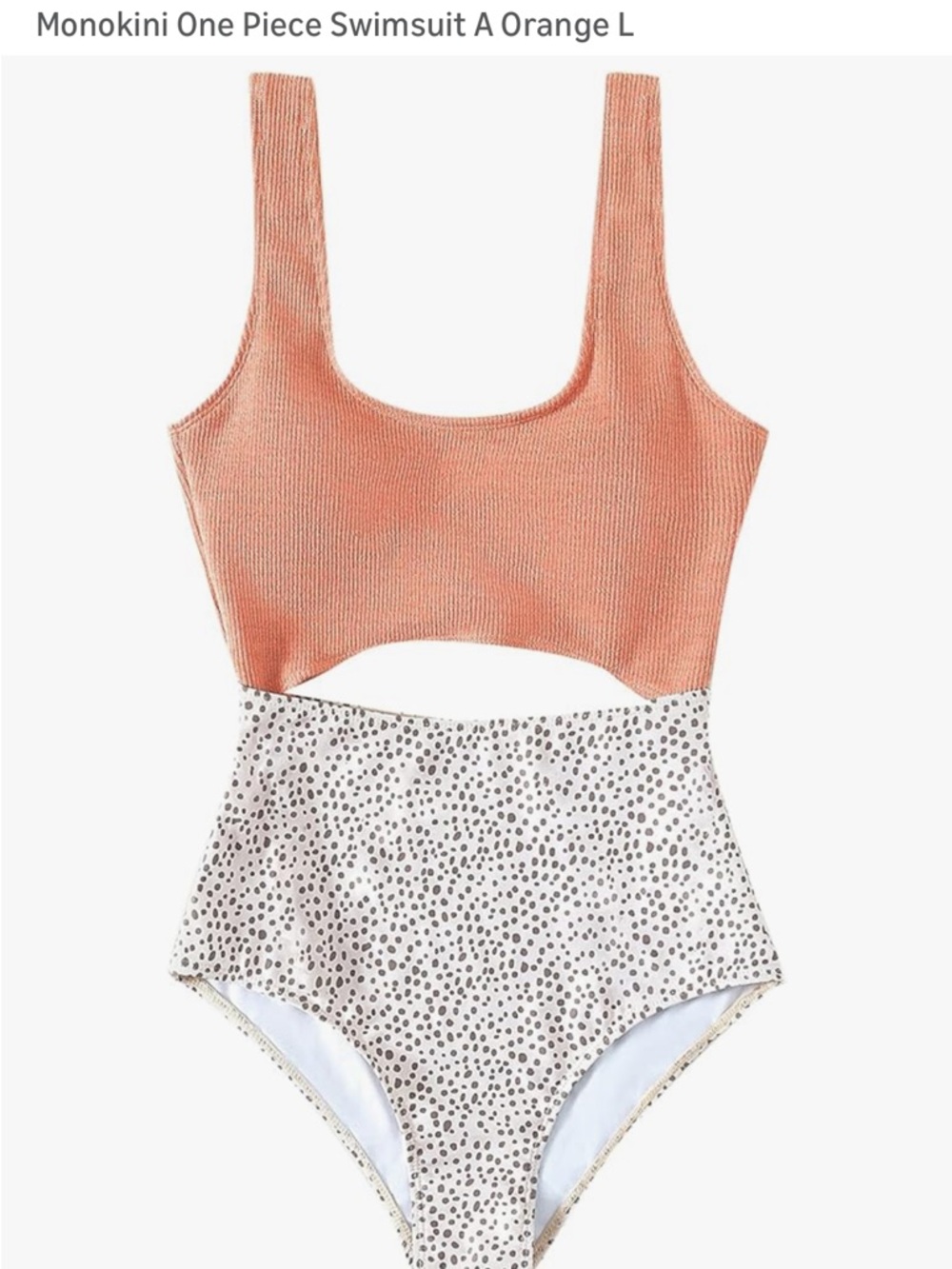 Women’s  Orange One-Piece Monokini Swimsuit with Spot Print
